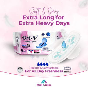 DRI-V XL Sanitary Napkins for Heavy Flow